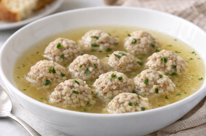 Polpettine di riso e carne in brodo