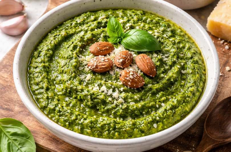 pesto basilico e mandorle