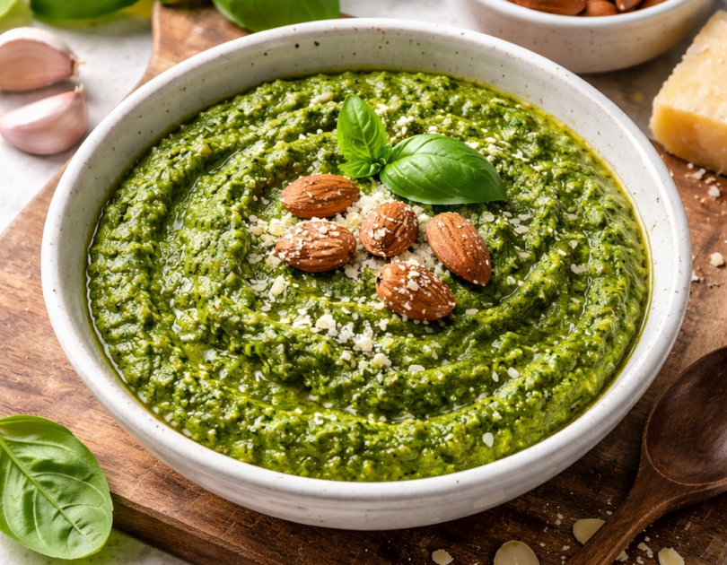 pesto basilico e mandorle